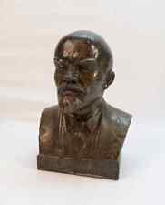 Vintage Vladimir Lenin Figure Sculpture Bust Communist Interior Soviet Metal picture