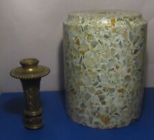 Two Antique Spacers Terrazzo & Brass from Crest Chicago Art Deco Harp Floor Lamp picture