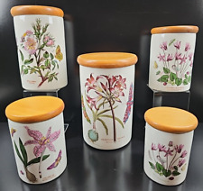 10 Pc Portmeirion Botanic Garden Storage Jars & Lids Set Floral Dish England Lot picture
