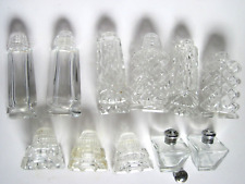 Vintage Mixed Lot Salt Pepper Shakers Pressed Cut Glass 11 Pieces picture
