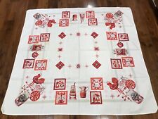 Vintage Cotton Printed Tablecloth - 48” x 51” - free postage picture