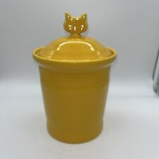 Fiesta Ware Canister Daffodil Yellow Cat Treats Homer Laughlin USA picture