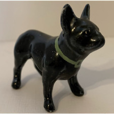 Vintage Bone China Black French Bulldog Figurine picture