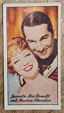 1935 Carreras Famous Film Stars #83 Maurice Chevalier w/ Jeanette MacDonald picture