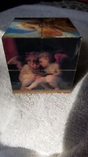 Vintage 3 inch x 3 inch Angels and Cherubs ? Folding Picture Cube Block picture