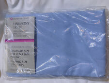 VTG SEARS Harmony Light 2 Standard Sz Pillowcases Perma Prest Percale Light Blue picture