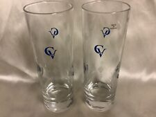 Courvoisier CV Cognac Etched 6” Tall Glasses France Set Of 2 New picture