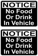 3.5in x 2.5in No Food or Drink in Vehicle Vinyl Stickers Car Truck Vehicle Signs picture