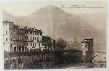 Vintage Sospel France RPPC View of the Old Bridge with Mountains Postcard  picture