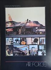 VINTAGE 1980'S ERA OFFICIAL US AIR FORCE FLIGHT MAINTENANCE B-1B 23X17 POSTER picture