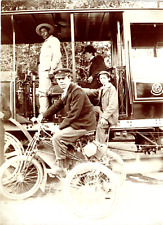 AUTOMOBILES CIRCA 1895 - 1900 Antique Vehicles TRICYCLE and OMNIBUS picture