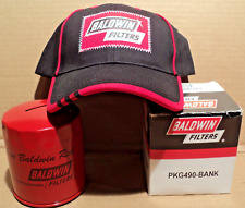 Bank and Hat  Baldwin PKG-490 Oil Filter Coin Bank NOS with Box Plus Unused Hat picture