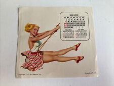 Vintage Esquire Michael Silver sexy pinup desk calendar page swing June 1953 picture