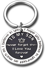 To My Son Inspirational Gifts I Love You Keychain from Step Mother Mom Dad Sweet picture