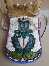 Antique OLD Native American Indian beaded Nez Perce' belt pouch 19th c. PLATEAU picture