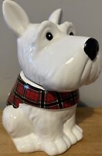 Vintage Ceramic WHITE Westie West Highland Terrier Dog Cookie Jar Biscuit Barrel picture