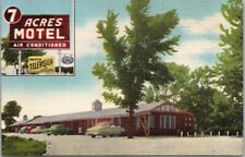 WENTZVILLEMissouri Postcard 7 ACRES MOTEL Highway 61 Roadside Linen 1958 Cancel picture