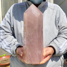 12.9lb Beautiful Large Pink Rose Quartz Crystal Point Tower Healing Specimen picture