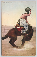 Let'er Buck Western Posted 1913 Divided Back Postcard picture