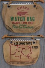 Vtg 1950s Pueblo Tent & Awning Co Chief Water Bag Yellowstone Nat'l Park Pontiac picture