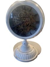 NEW Champs Elysees Metal Moving Gears Desk Clock, White, 54cm picture