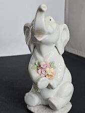Lladro 6462 Lucky in Love Elephant with Flowers Porcelain Figurine picture