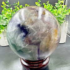 2660G  Natural Fluorite Quartz Sphere Crystal Ball Reiki Healing Gem Decor picture