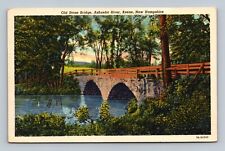 Old Stone Bridge Ashuelot River Keene New Hampshire NH Vintage Postcard picture