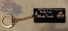 Vintage MACK TRUCKS INC Keychain Black Plastic Allentown PA 2 Sided Logo BUILT  picture