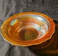 Vintage 9 In Glass Dish Carnival  Glass Bowl Orange picture