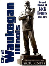 Jack Benny, Plaza, Waukegan, Illinois, monument, comedian, actor, radio postcard picture