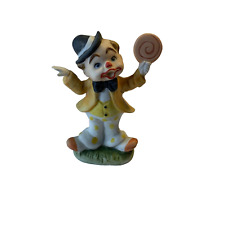 Lefton Clown Figurine Hand Painted Ceramic Swirled Lollipop 5