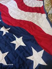 Patriotic blanket red white blue flag Quilt blanket size  80 X 80 picture