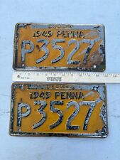 Antique Pennsylvania License Plates Pairs 1949 picture