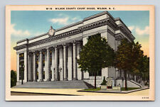 Linen Postcard Wilson NC North Carolina Wilson County Court House picture