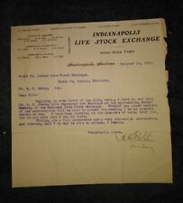 Indianapolis Livestock Exchange Letter Dated October 14, 1901 picture