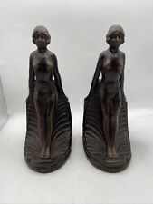 Design Toscano Naked Nude Lady Woman Bookends Art Deco Cast Iron HEAVY picture