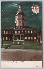 State View~State House Building @ Night~Annapolis Maryland~Vintage Postcard picture