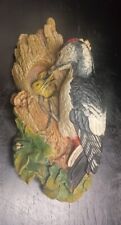 Vintage MCM BOSSONS CHALKWARE Woodpecker Wall Plaque - ENGLAND  picture
