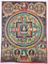 One Tibetan handpainted Mandala thangka of Avalokiteshvara Guanyin 26 in x 35 in picture