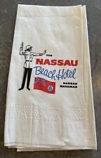 Vintage Nassau Beach Hotel Bahamas Paper Napkin Saved Unused Souvenir 1960s picture