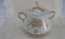Theo Haviland Limoges France Large Covered Sugar Bowl  H1626 Pink roses/ Daisies picture