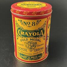Vintage 1982 Replica 1903 Crayola Gold Metal Crayon Tin Can Binney & Smith inc picture