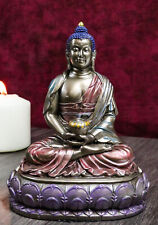 Eastern Enlightenment Meditating Buddha Shakyamuni On Lotus Throne Altar Statue picture
