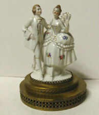 Vintage Colonial Man and Woman Dancing Figurine 18th Century Style on Brass Base picture