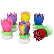 Musical Lotus Flower Birthday Music Happy Birthday Song Candle Cake Topper  NEW picture