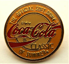 1990s Official Soft Drink of Summer Coca-Cola Classic Coke Lapel Pin Nos New picture