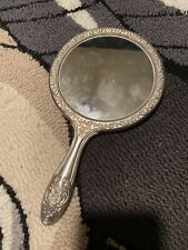 Antique Sterling Silver Hand Mirror Vintage picture