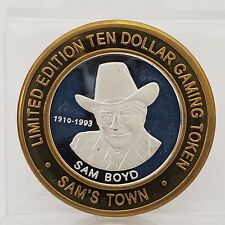 Sam Boyd 1910-1993 SAM'S TOWN .999 Silver $10 Casino Token CT-144 picture