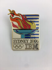 Sydney Australia Olympic Torch IBM 2000 Pin Enamel 1” x 1 1/2”  picture